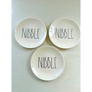 RAE DUNN Set of 3 'NIBBLE' Plates Artisan Collection by Magenta 6" Diameter Farm